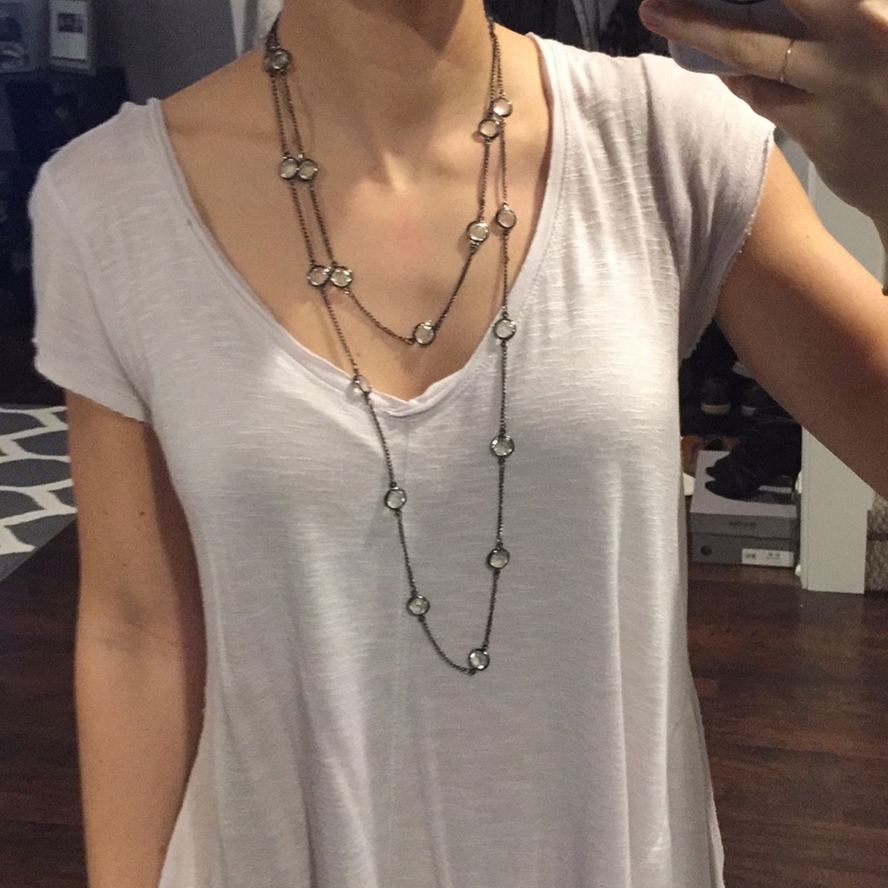 Necklace- long silver necklace